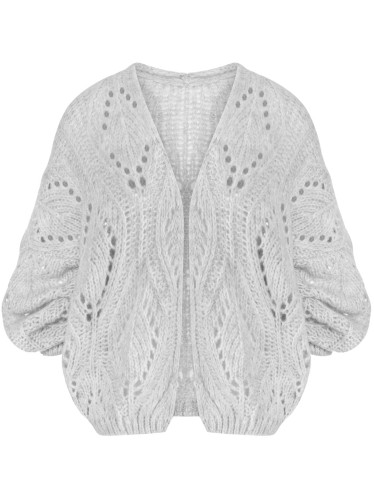 Ażurowy sweter z wełny merino i moheru GREY