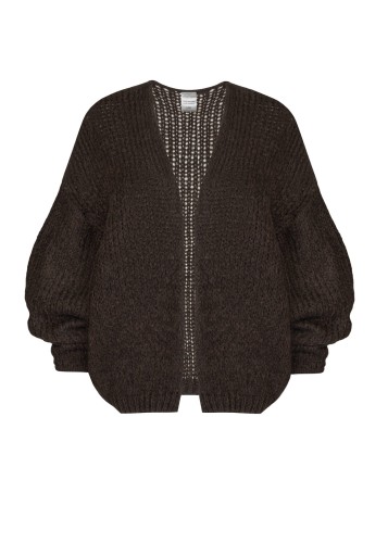 Sweter z wełny merino i moheru CHOCOLATE BROWN