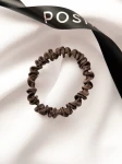 Cienka  jedwabna gumka do włosów CHOCOLATE BROWN