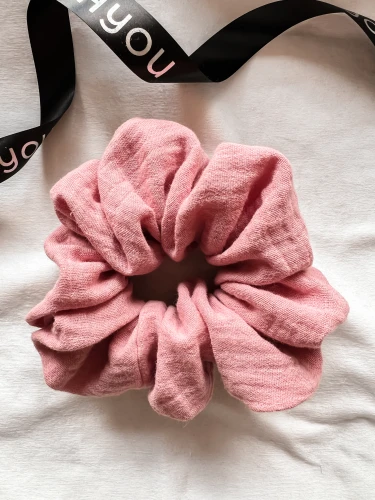 Muślinowa gumka do włosów PINK