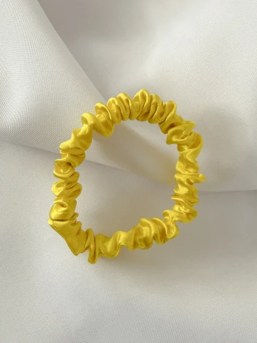 Mała jedwabna gumka do włosów LEMON
