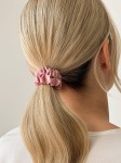 Mała satynowa gumka do włosów NUDE ROSE