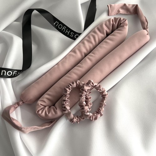 Satynowy wałek do loków bez użycia ciepła NUDE ROSE